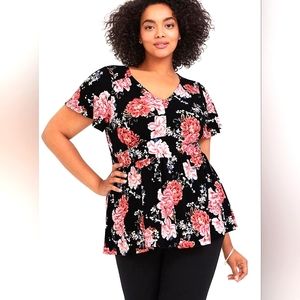 Studio Knit V-Neck Babydoll Top Size 1, EUC